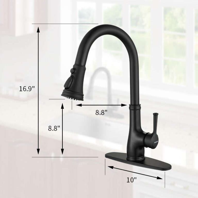 Black Kitchen Sink Faucet, Single Handle Pull Down Matte Black Kitchen