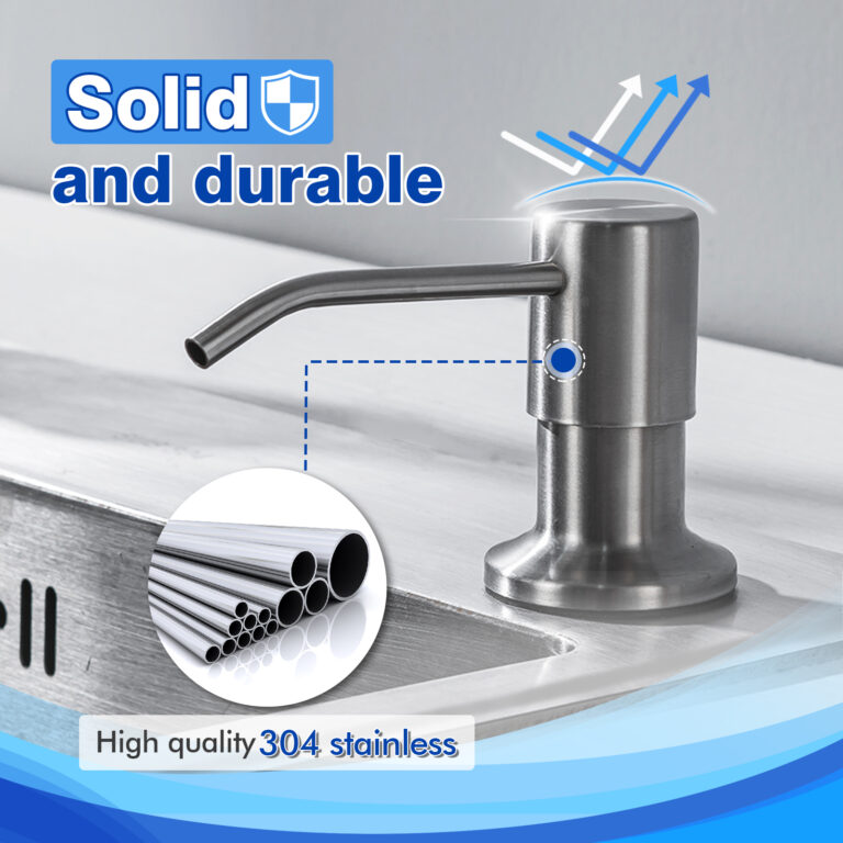Built in Soap Dispenser for Kitchen Sink WEWE, Stainless Steel Brushed