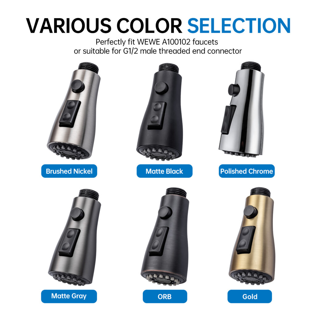 Pull Down Faucet Spray Head Replacement for WEWE Kitchen Faucet Stream