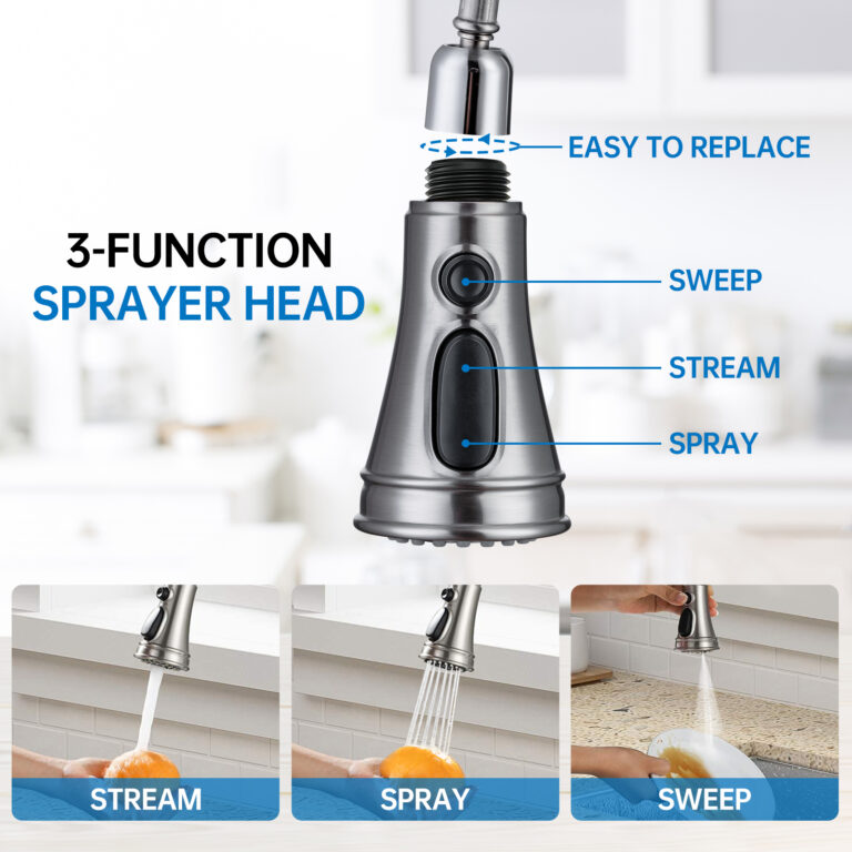 Pull Down Faucet Spray Head Replacement for WEWE Kitchen Faucet Stream