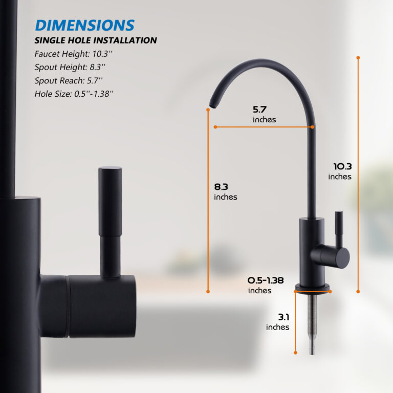 Reverse Osmosis Faucet, WEWE Matte Black Drinking Water Faucet Non Air
